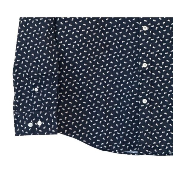 Julian & Mark Geo Dot Long Sleeve Button Front Shirt Gray Black Size L NWT - Picture 6 of 10